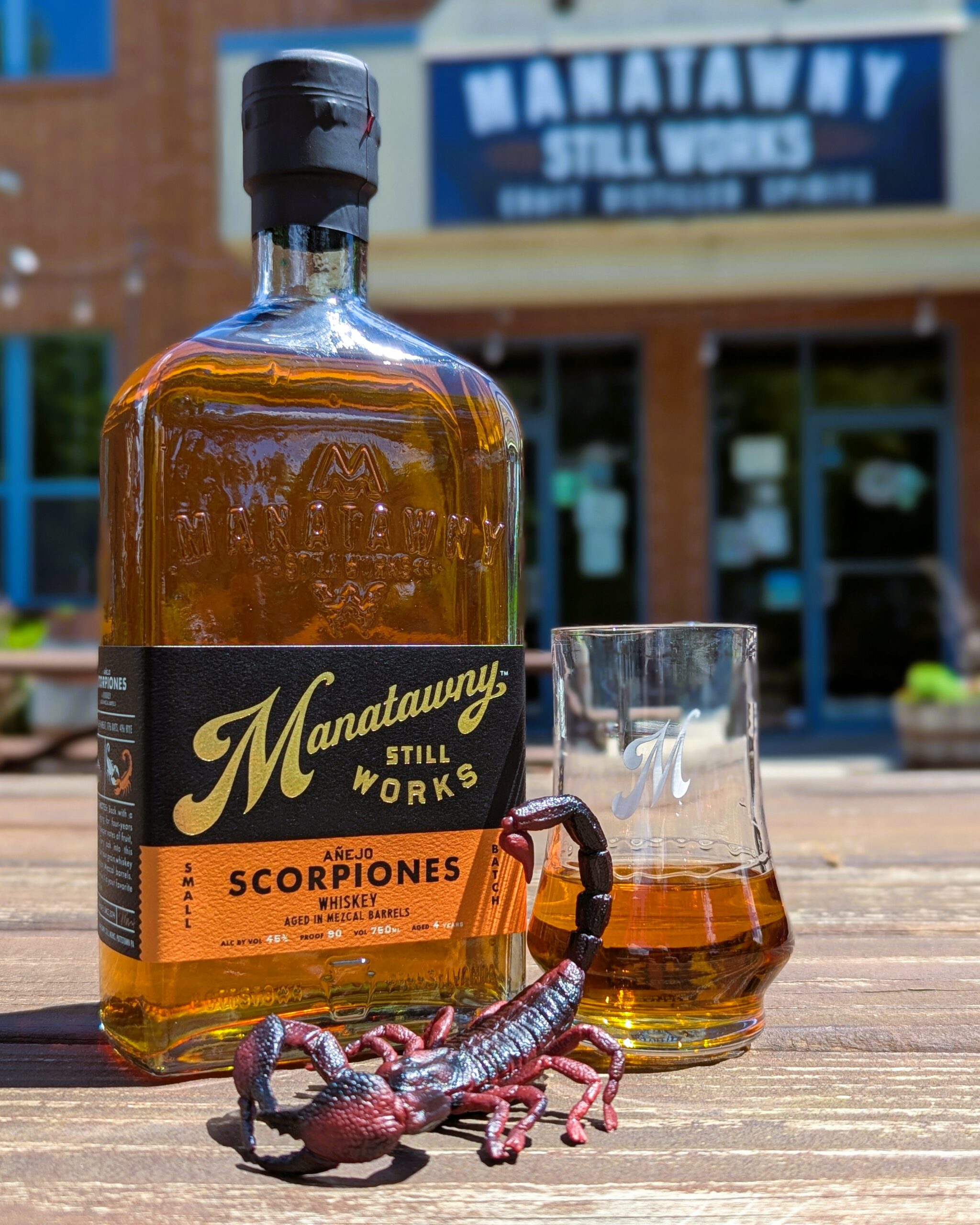 Manatawny Still Works / Añejo Scorpiones bottle