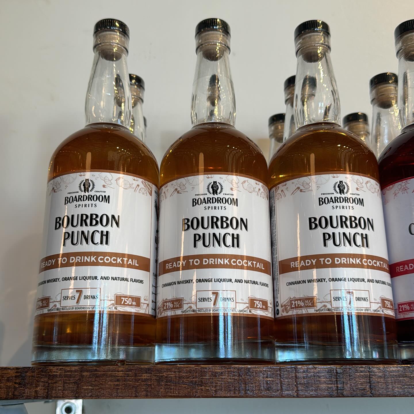 Boardroom Bourbon Punch bottles