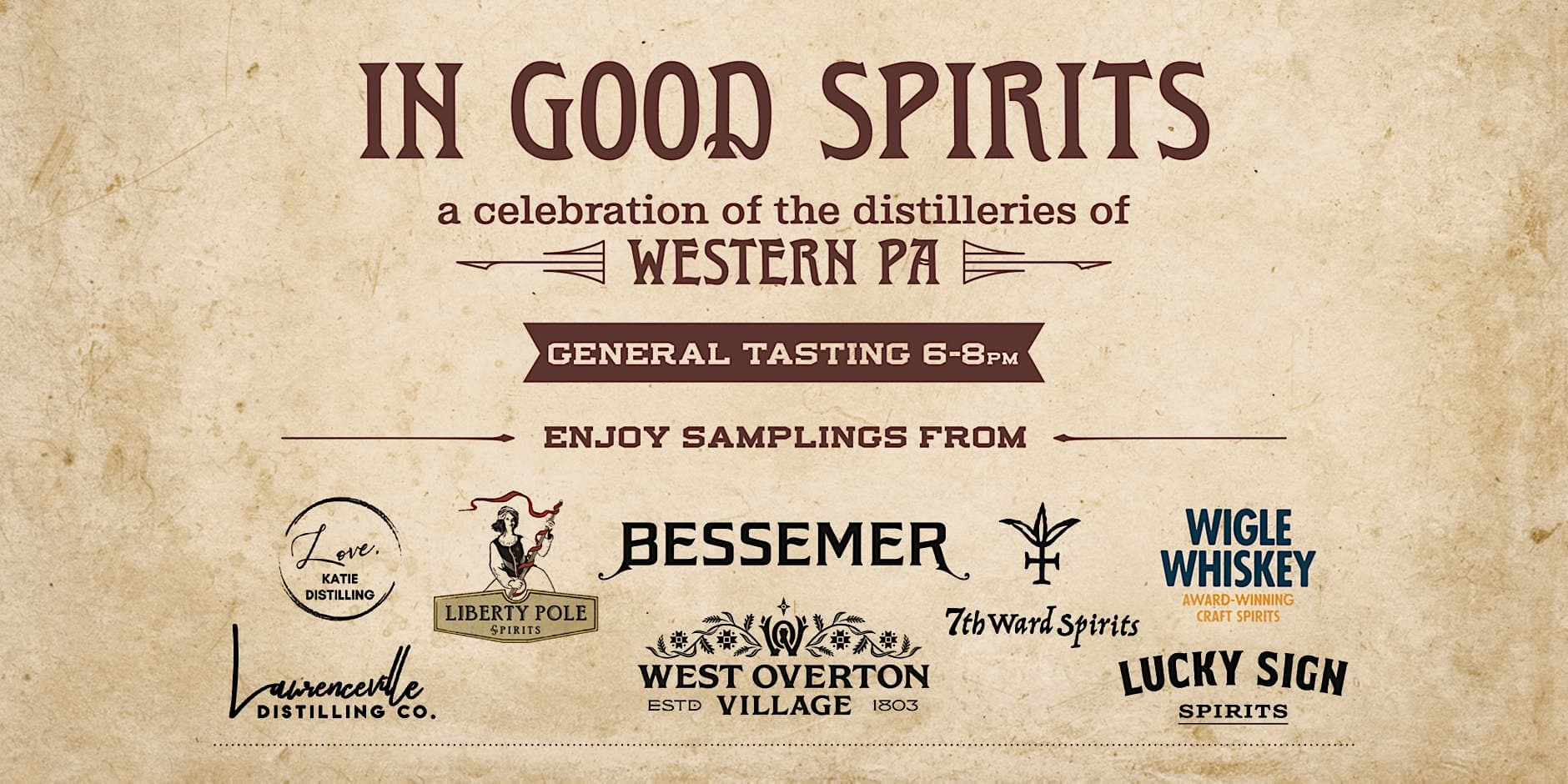 In Good Spirits - an event showcasing Western PA distillers