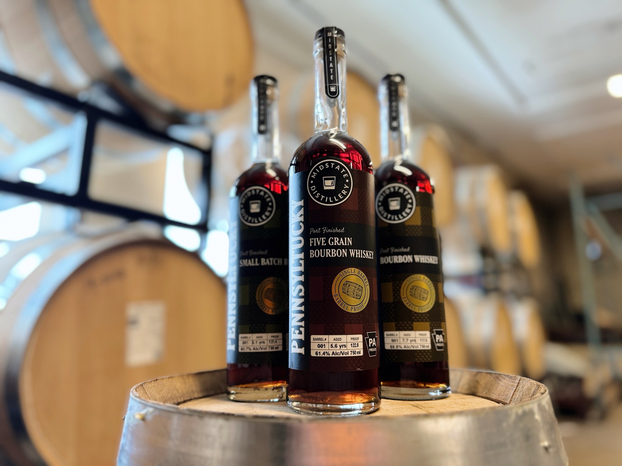 Midstate Distillery Releases three single cask whiskeys