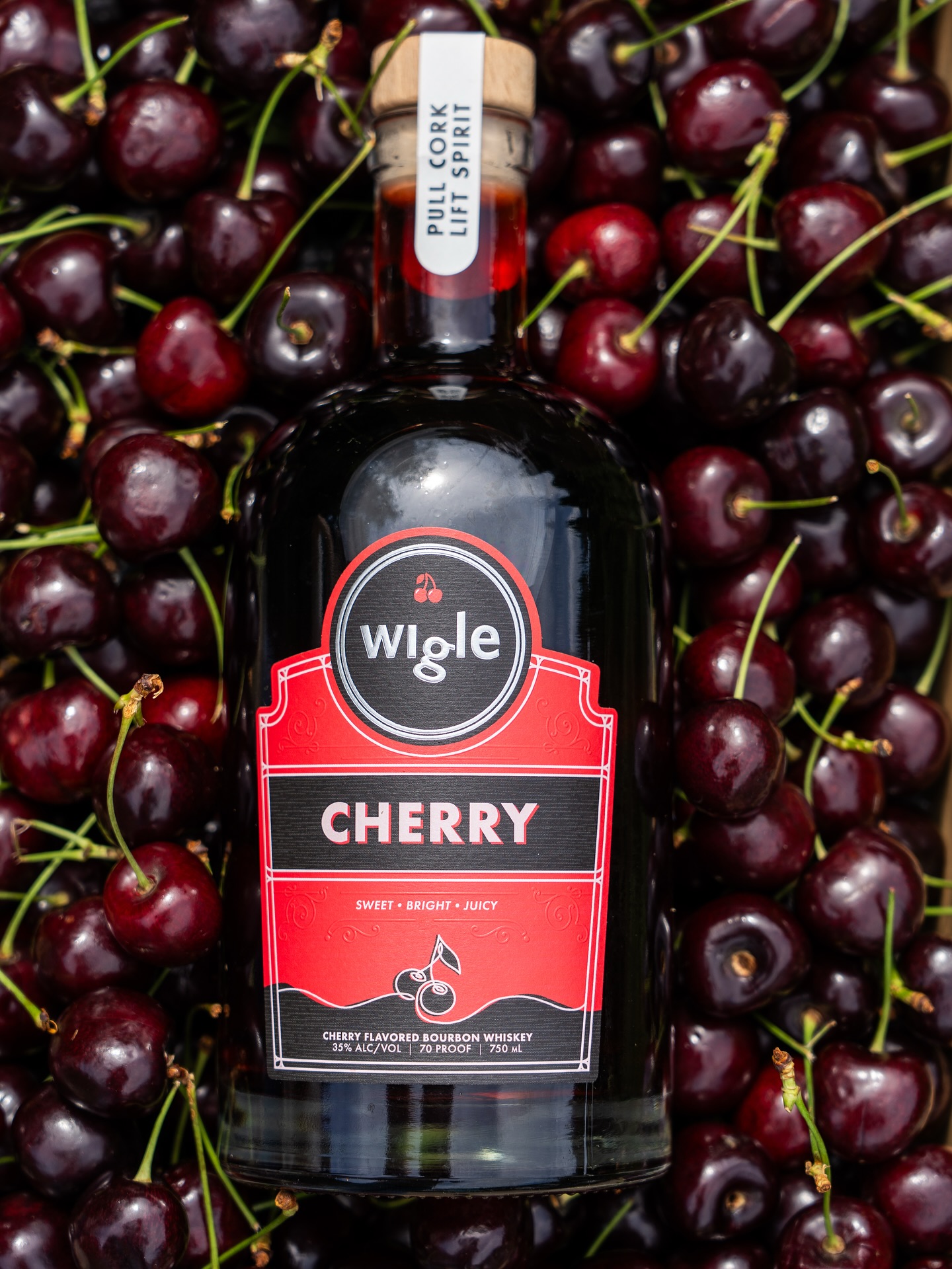 Bottle of Wigle Cherry Whiskey