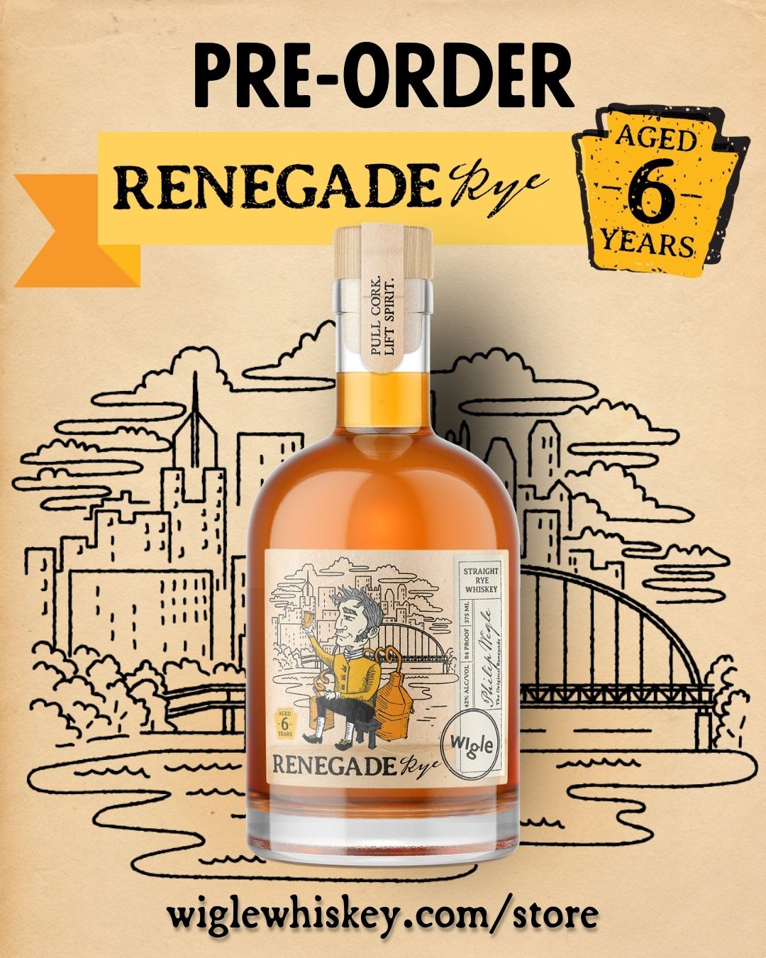 Wigle Renegade Rye Whiskey - Six year aged whiskey